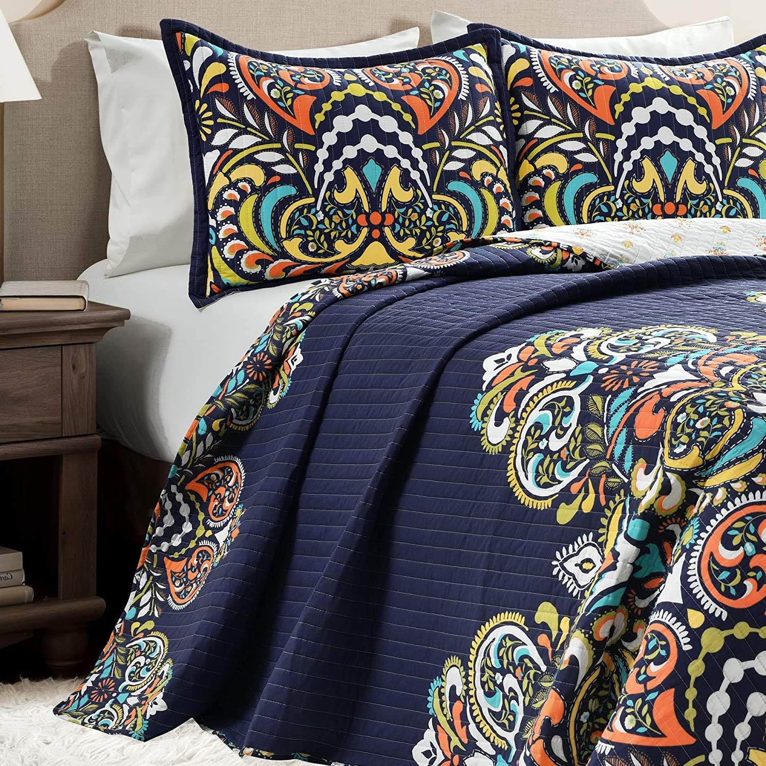 Lush Decor Lush D&eacute;cor Quilt Set, King, Navy