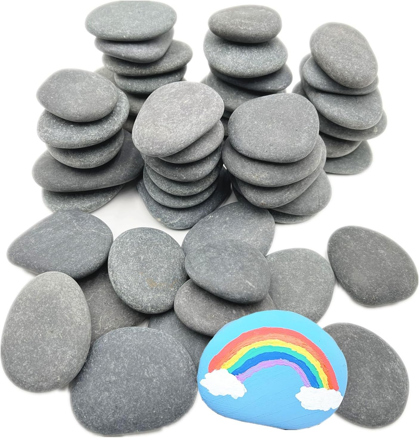 50 PCS Rocks Bulk for Painting, 2"-3" Natural River DIY Rocks Flat & Smooth Kindness Rocks for Crafts, Decoration, Medium Rocks for Painting,Hand Picked for Painting Rocks (Medium) image number 3