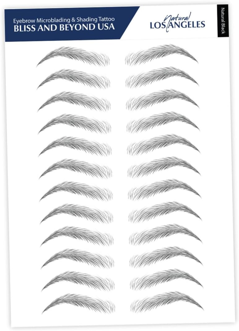 Bliss and beyond USA | Microblading & Shading Tattoo | a Combination of Hair Stoke and Powdered Brows | Non-Toxic | Vegan Friendly (Dramatic Hollywood, Brown)