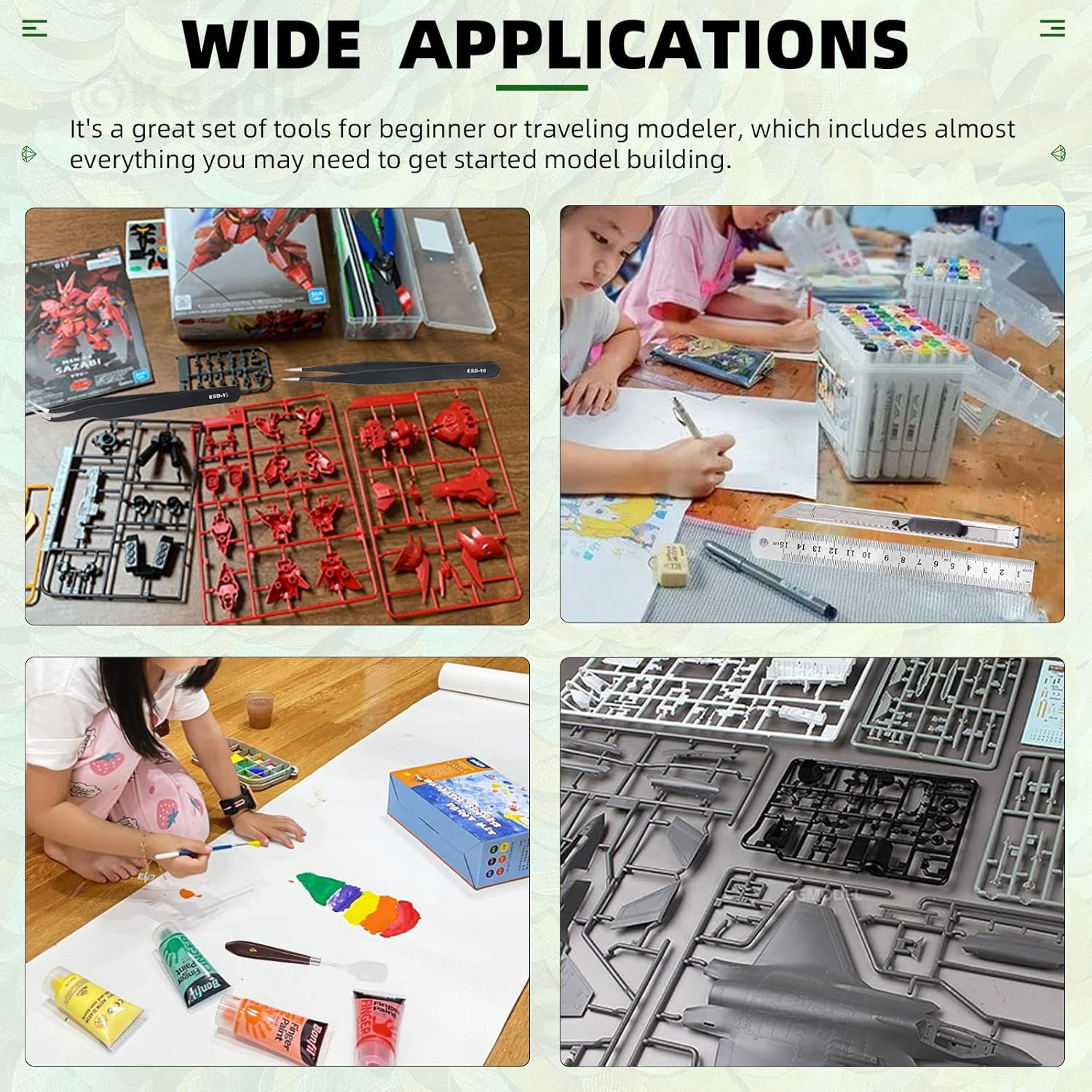 Keadic 31Pcs Professional Model Tools Compatible with Gundam Vinyl Weeding Tool Includes Paper Trimmer Cutting Board Utility Knife with Blades Hobby Building Tools Craft Set for Modeling Scrapbooking