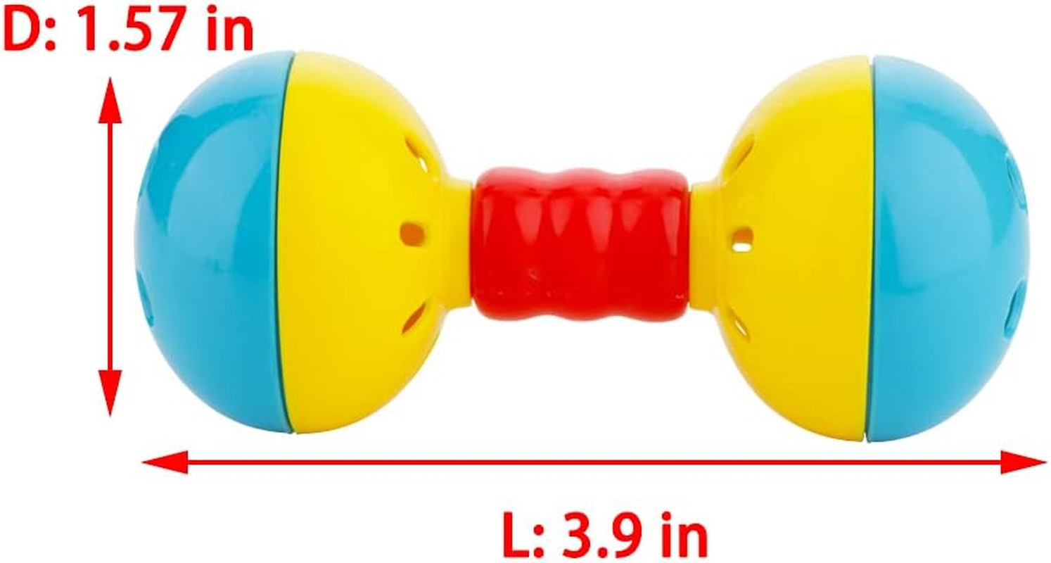 DQITJ 2 Pcs Bird Barbell Dumbell Foot Toy, Enrichment Rattles Bells Foot Toy for Small Bird Parrot Parakeet Cockatiel Conure Love Birds image number 2