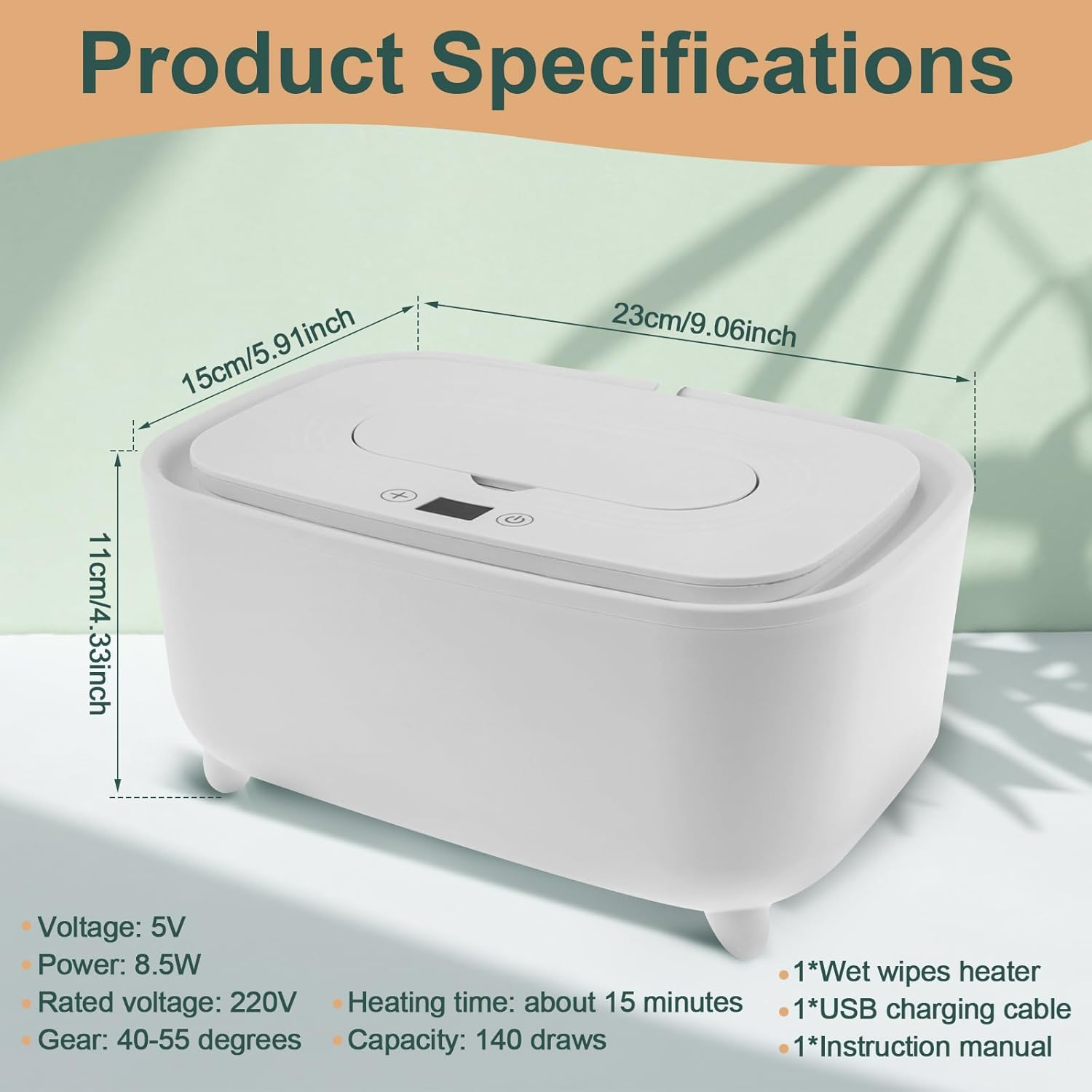 Baby Wipe Warmer, Large Capacity Wipe Dispenser Warmer Intelligent Adjustable Temperature Infant Wipes Heater Top Heating Bottom Moisturizing Wipe Warmer for Babies Infants (White) image number 2