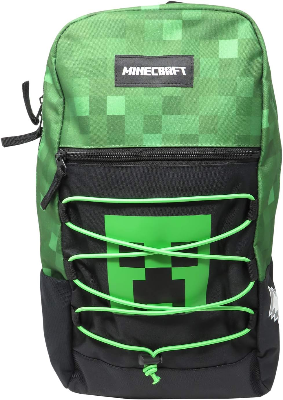 Minecraft Creeper Allover Print Backpack Bookbag, Green, One Size, Traveling image number 4
