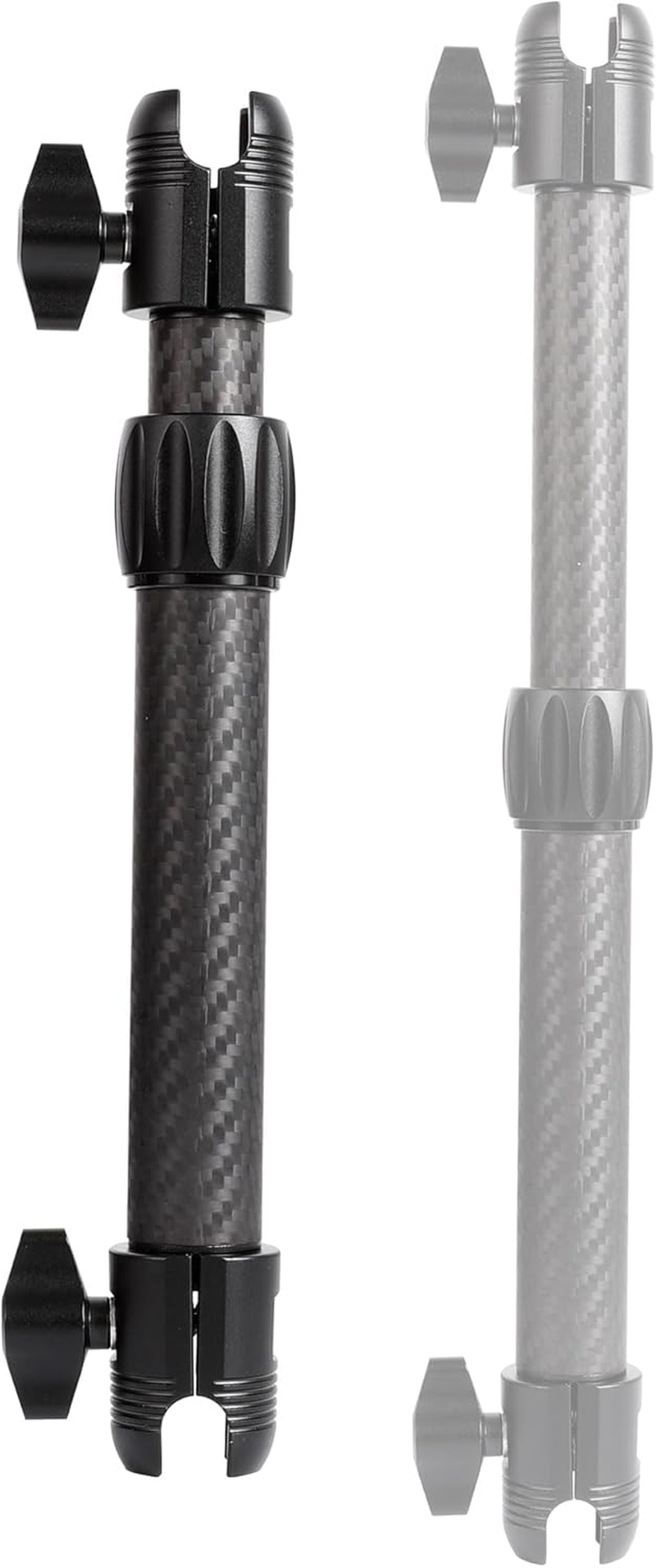 Carbon Fiber Double Socket Arm - Telescopic Extension from 10 to 13.8 Inches, Adjustable Lightweight Arm Compatible with RAM B Size Mounts & Standard 1&rdquo;(25Mm) Ball Components