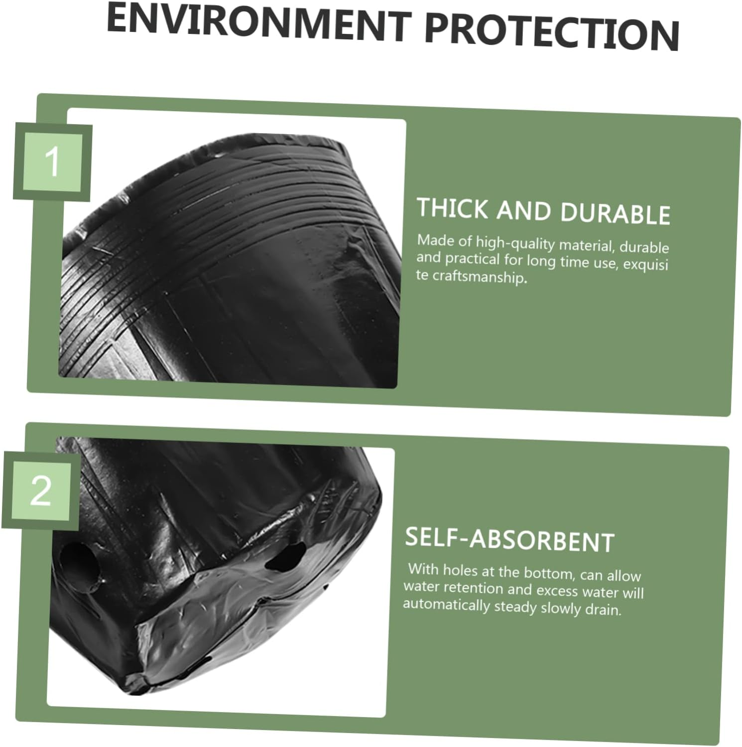 DOITOOL 100Pcs Bonsai Gardening Cups Durable Black PE Planting Bags for Root Development Watering image number 6