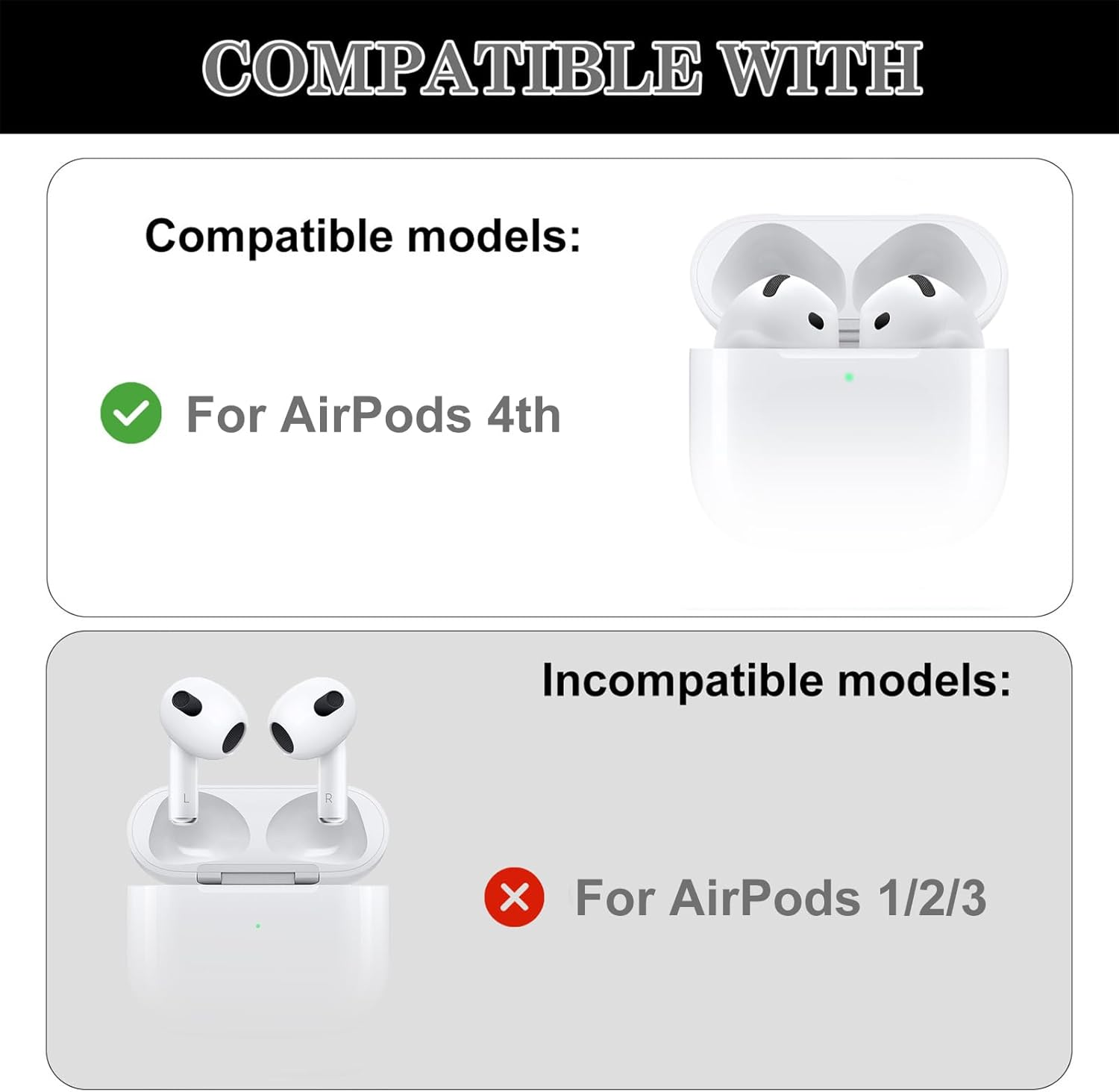 Ear Hooks for Airpods 4 (2024) [Added Storage Pouch] 4 Pairs Anti-Slip Ear Covers Silicone Accessories Compatible with Airpods 4Th Generation(White) image number 5