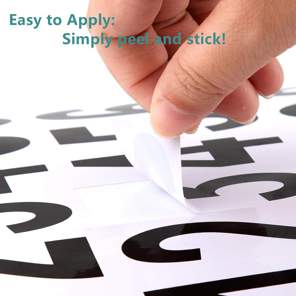 10 Sheets Numbers Stickers Mailbox Numbers, 2 Inch Small Letter for Mailbox, Sign, Window, Door, Car, Truck, Home, Business, Address Number Business Signs Black on White image number 5