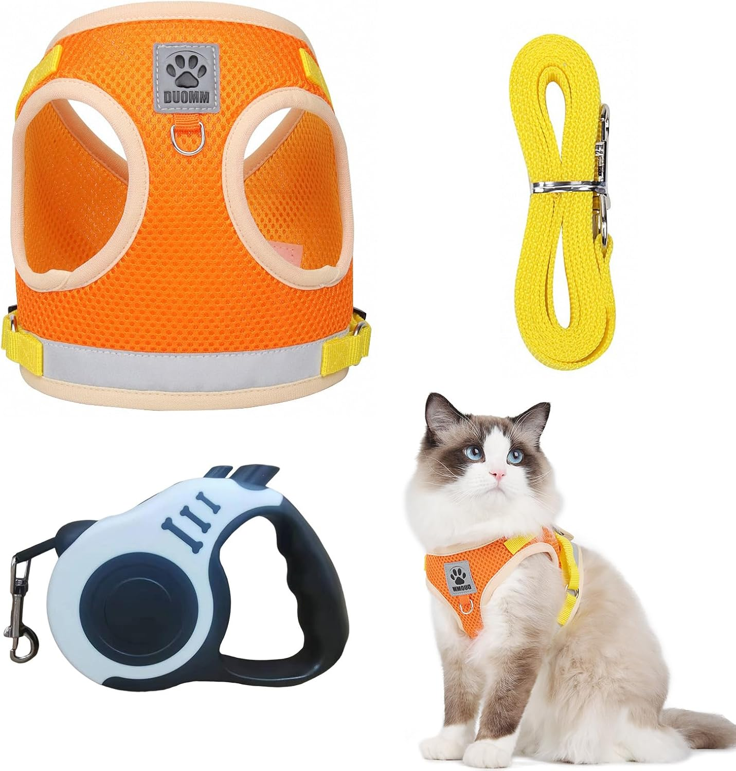 Cat Harness Set with Lead, Automatic Cat Harness with 3 M / 9.84 Feet, Cat Lead, Adjustable, Escape Proof Cat Harness, Escape Proof with Lead and Night Reflector, Soft Cat Vest image number 2