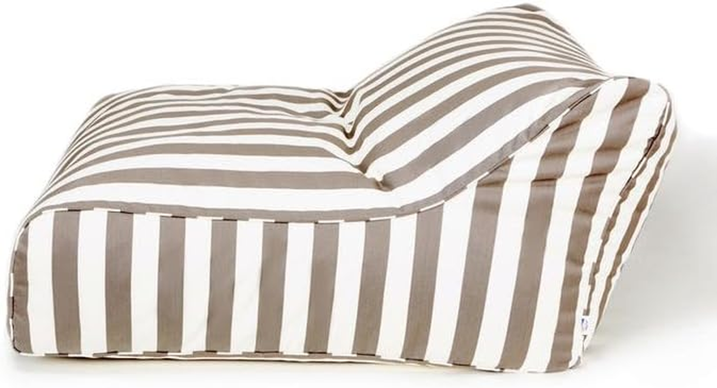 Billy Fresh Hang Out Outdoor Beanbag, 120 Cm Length X 110 Cm Width X 70 Cm Height, Taupe/White Stripe image number 1