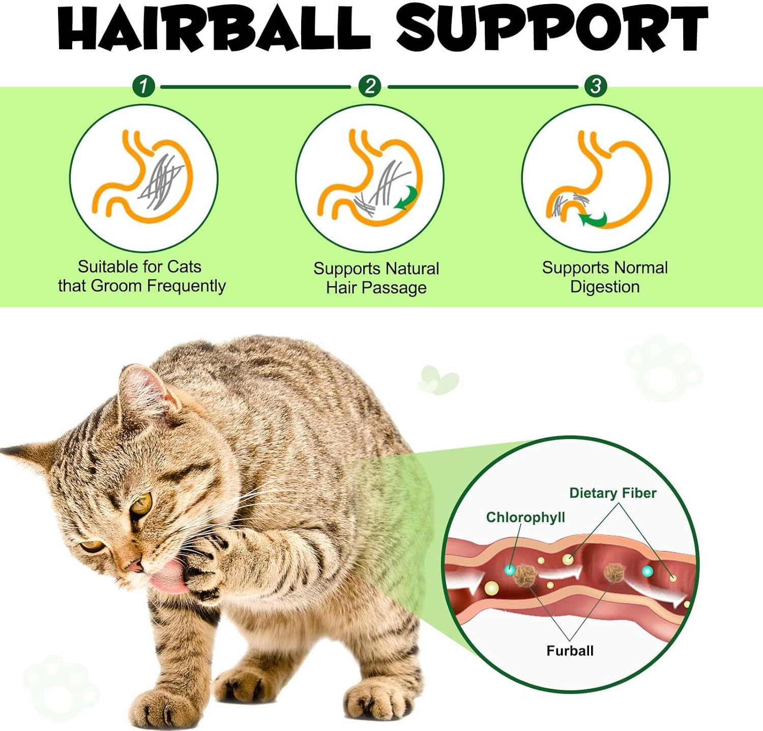 Freeze-Dried Cat Grass Pellets | Cat Grass + Chicken Meat + Fish Oil | Tasty Chew Treats for Cats 3+ Months | Supports Digestive Comfort & Chewing | 80G image number 4