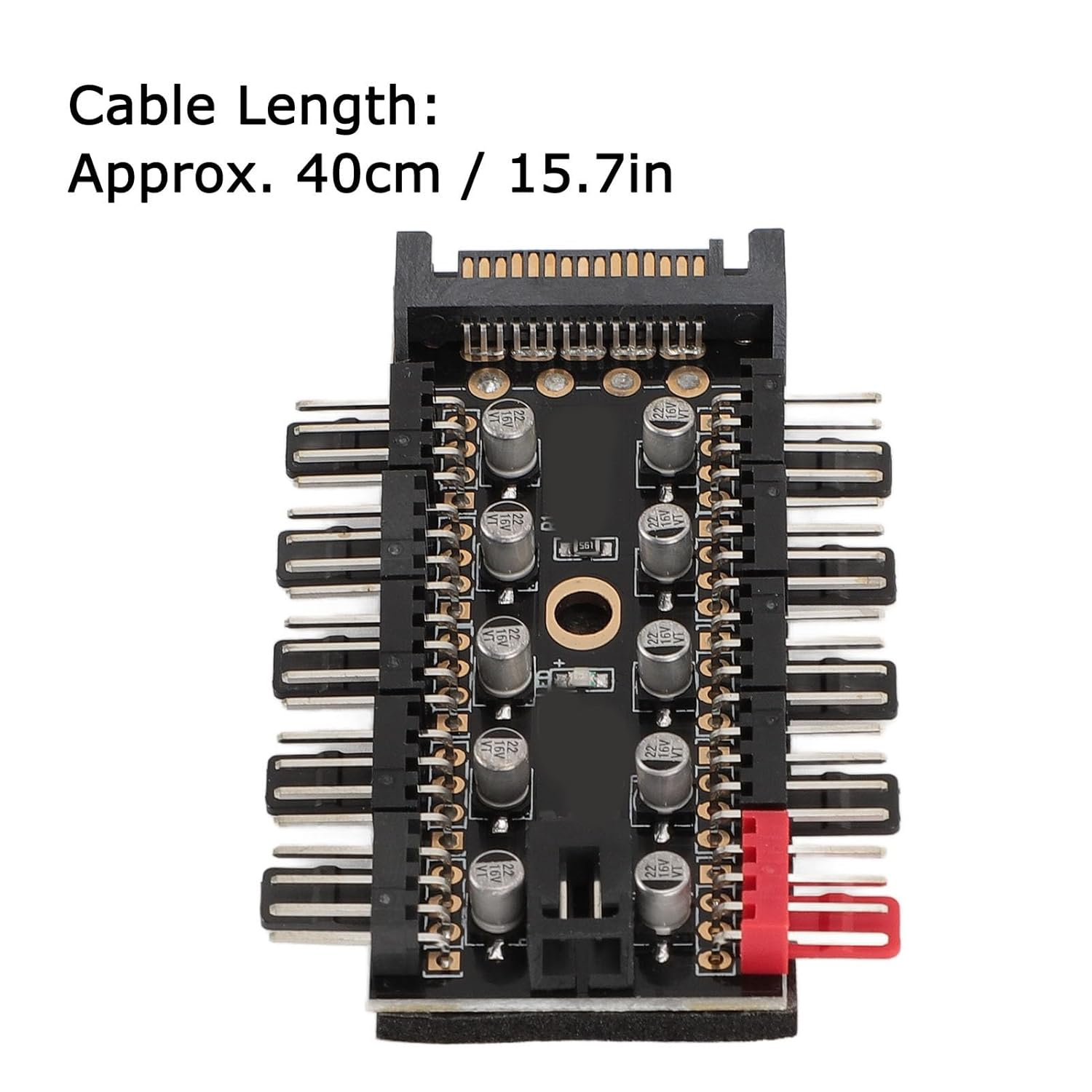 PC Chassis Fan Hub CPU Cooling Hub 10 Port 12V 4 Pin Fan PWM Hub, CPU Cooling Fan Hub for Computer Motherboard (Serial ATA Power) image number 3