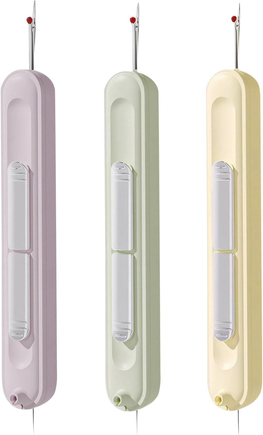 Hunken 3 Pcs 2-In-1 Needle Threader and Seam Ripper Tool, Portable Sewing Accessories, Quick Automatic Needle Threading Device, Stretchable Plug-In Threader for Hand Sewing, Quilting & Knitting image number 4