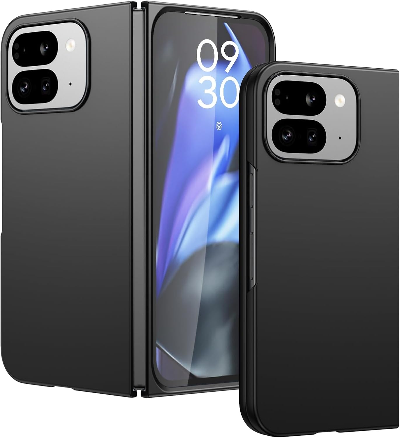 DUEDUE Case for Google Pixel 10 Pro Fold with Screen Protector, Military-Grade Shockproof Protective Slim Anti-Fingerprint Resistant Hard PC Protective Cover for Google Pixel 10 Pro Fold, Black