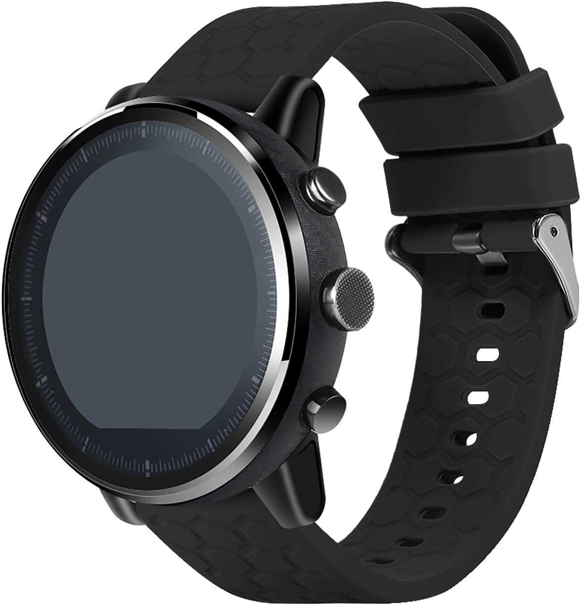 18Mm 19Mm 20Mm 22Mm Width Silicone Quick Release Wristband Replacement Sports Straps Bracelet Watch Band Women Men Strap with Quick Release Pins Intended for Smartwatch (22Mm, Black)