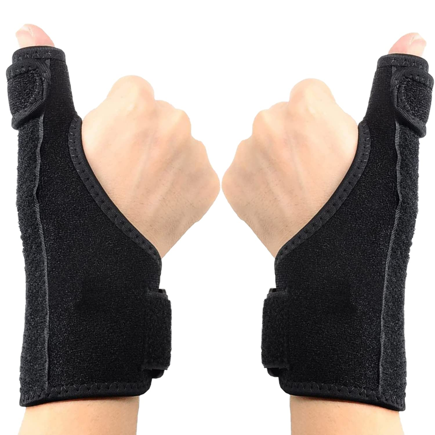 2 Pieces Thumb & Wrist Spica Splint | Breathable Fabric Thumb Spica Splint Stabilizer Brace for Tendonitis, Arthritis & Sprains Forearm Support Cast Right& Left image number 3