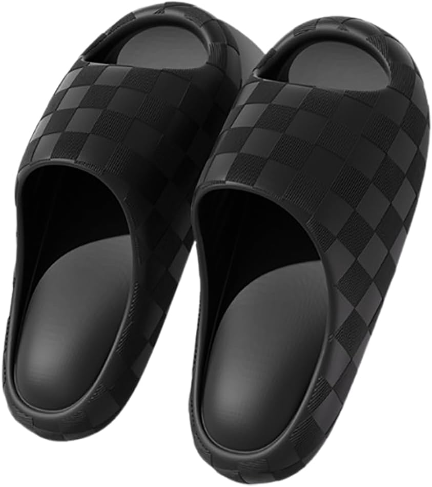 Slippers for Women Cute Anti-Slip EVA Beach Pool Shower Slippers Shoes Checkered Indoor Sandal Slides Cloud Sandals 2025