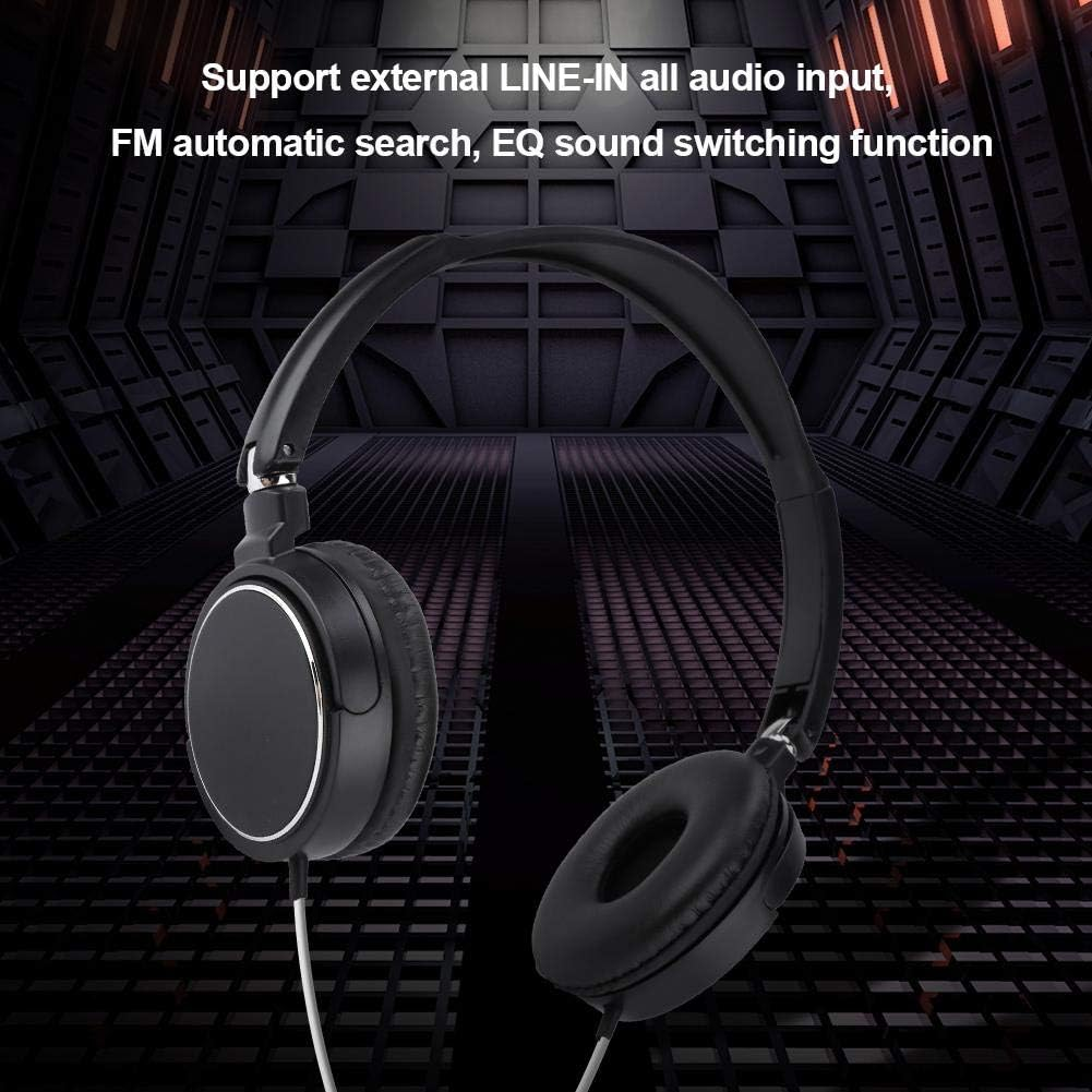 Lazmin over Ear Headphone, Foldable Compact Wired Headset Stereo Hifi Music Headphone Support TF Card, FM Automatic Search, EQ Sound Switching Function image number 5