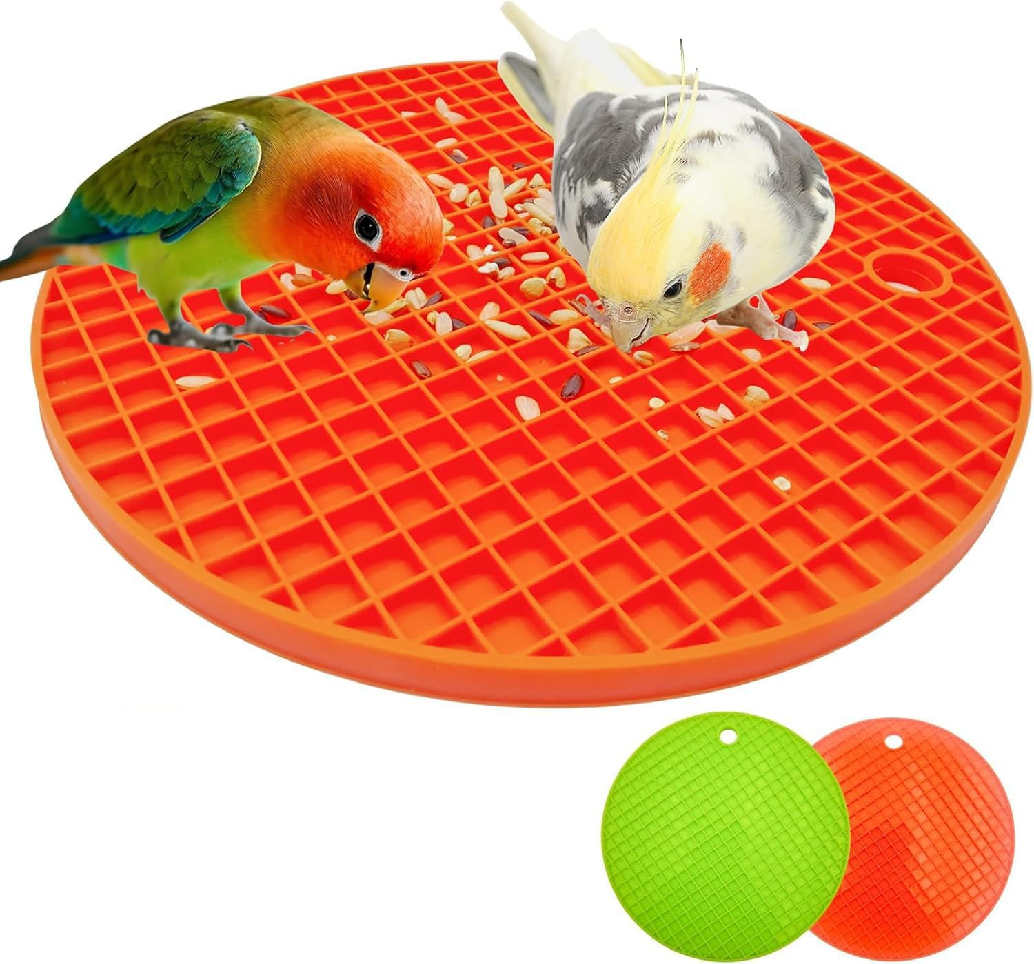 Limcryspp 2 Bird Foraging Toys, Interactive Puzzle Pads, and Food Retarders Are Suitable For, Phoenixes, Cone-Tailed, Tiger-Striped Parrots, and African Grey (Blue + Grey)