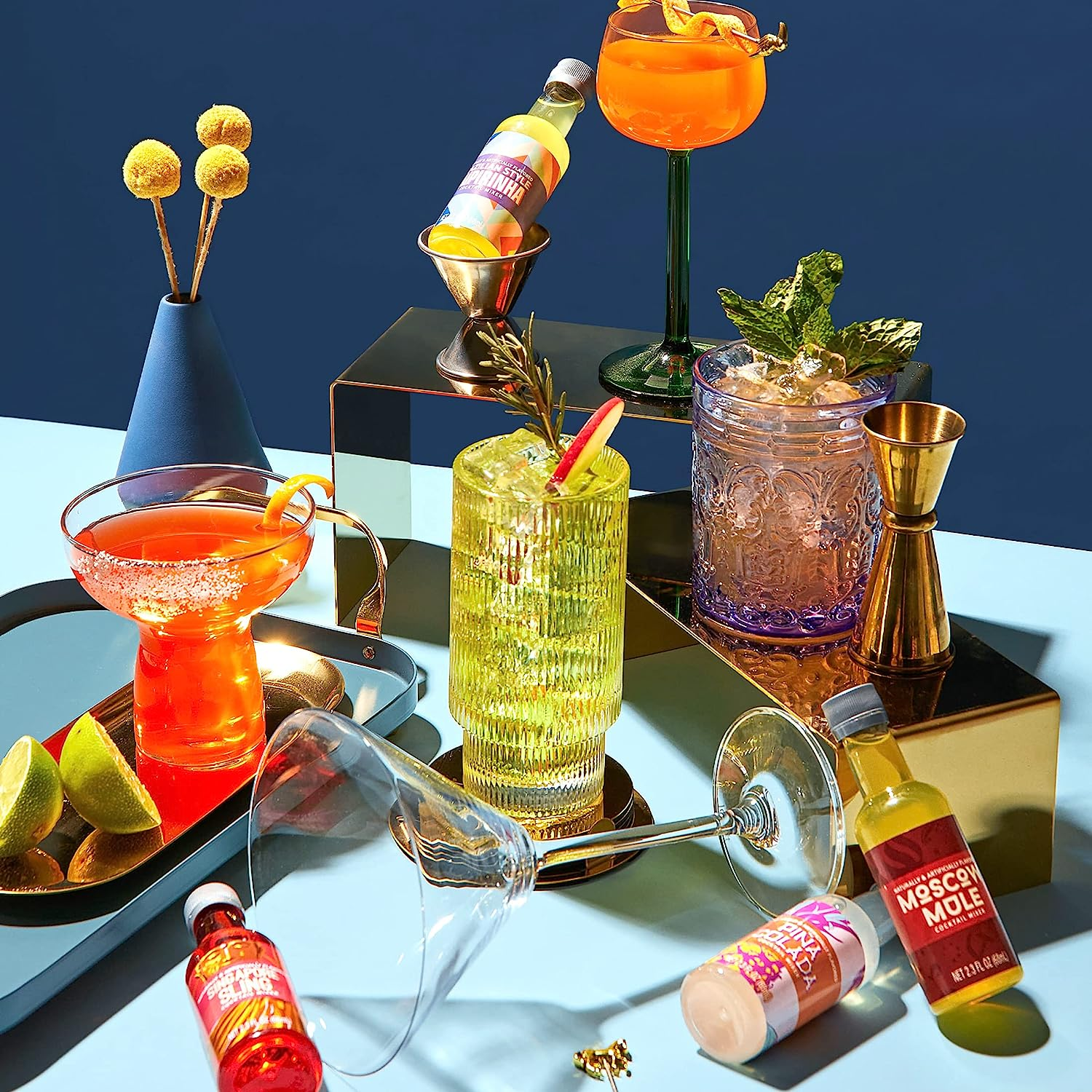 Thoughtfully Cocktails, Global Cocktail Mixers, Flavours Include Classic Margarita, Cuban Style Mojito, New York Appletini, Pina Colada, Blue Hawaiian, and More Set of 12 (Contains NO Alcohol) image number 3