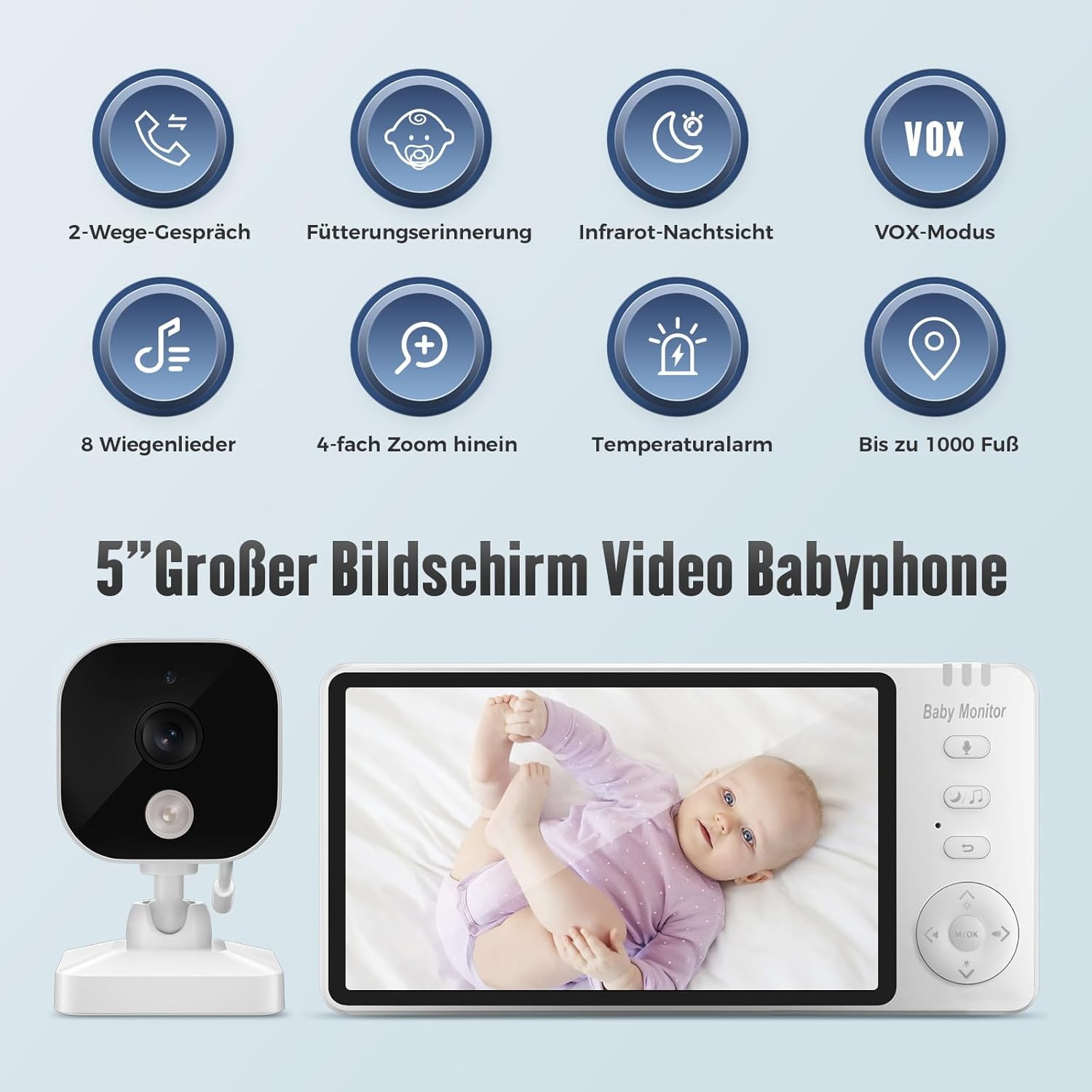 Baby Camera Car with 5 Inch Display: HD Night Vision and Wide Angle Car Mirror Baby Back Seat USB Plug & Play Easy Installation Ideal for Baby Car Seats image number 5