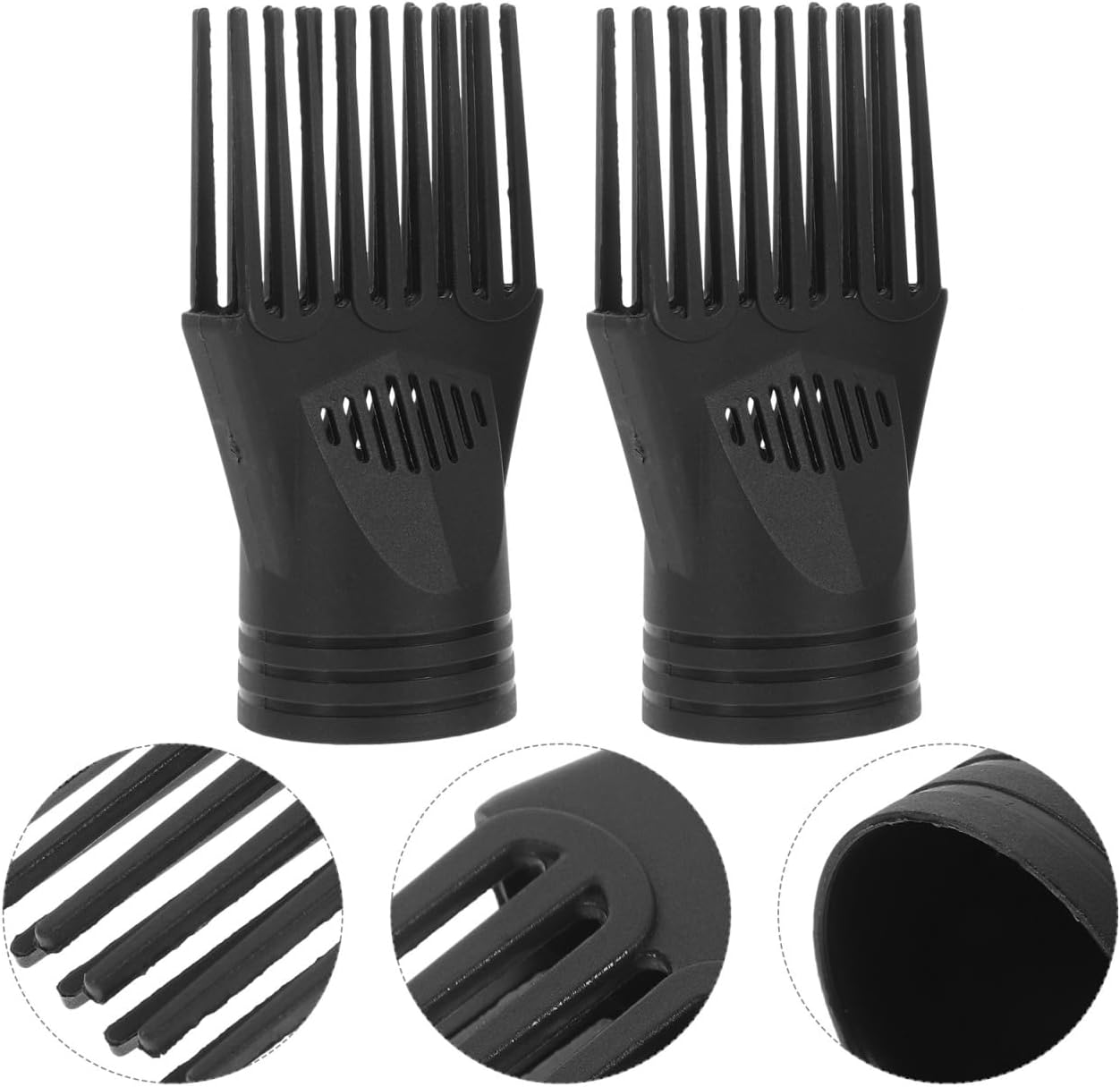 Ipetboom Pack of 2 Hair Dryer Comb Universal Hair Diffuser Attachment Comb Attachment for Hair Dryer Diffuser Hair Dryer Attachment Hair Dryer Comb Attachment for Black Hair Comb Hair Dryer