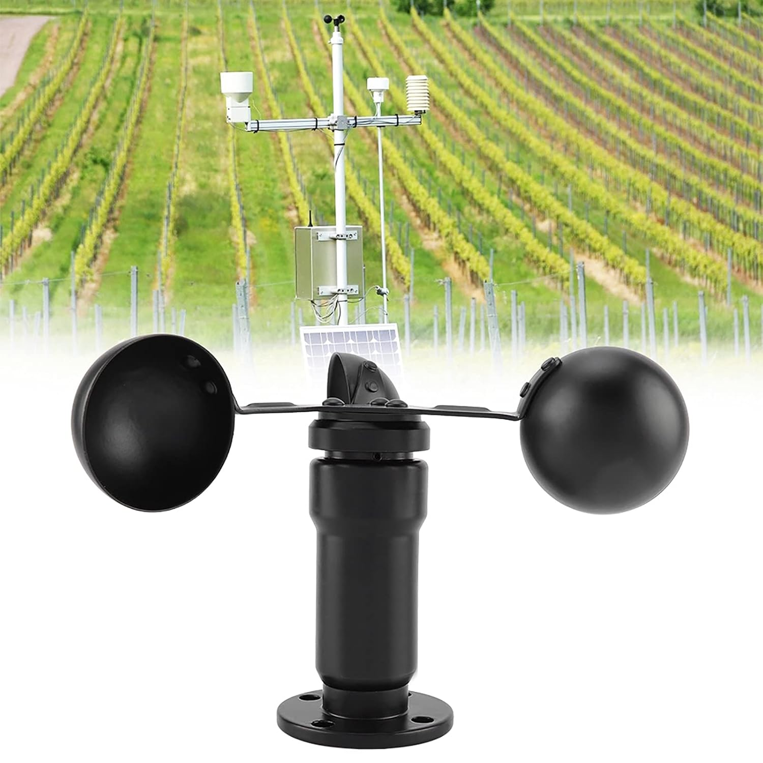 0-5V Wind Speed Transmitter Aluminum Alloy Wind Speed Sensor Anemometer Three Cups Detector image number 4