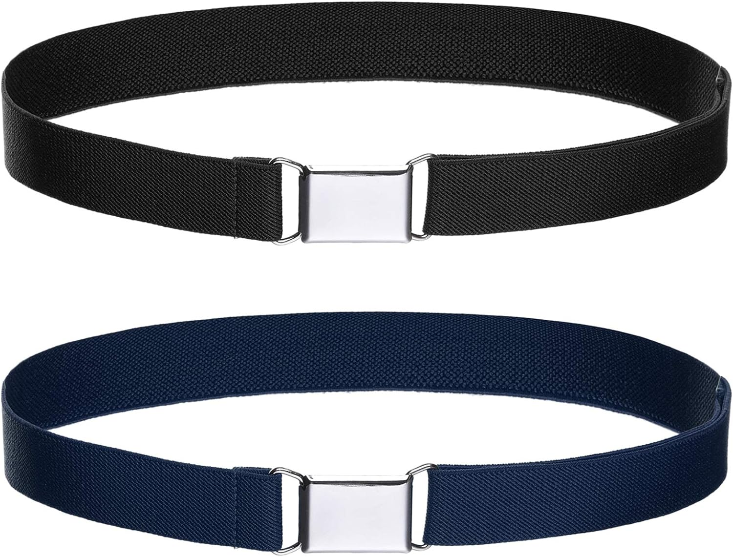 Toddler Kids Adjustable Buckle Belt - Elastic Child Silver Buckle Belts for Girls Boys by WELROG