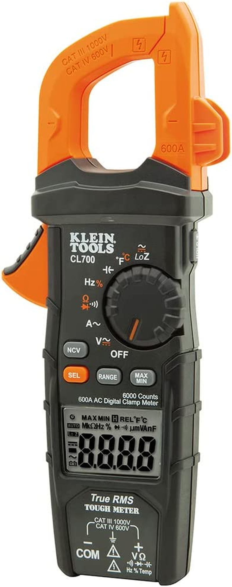 Klein Tools Digital Clamp Meter AC Auto-Ranging Loz, (TRMS) Technology for Increased Accuracy, CL700 image number 1