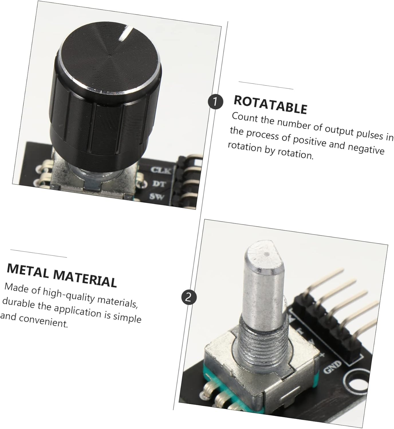 TEHAUX 5Pcs Degrees Rotary Encoder Units Electric Parts Rotating Potentiometer Brick Sensor Pin image number 2