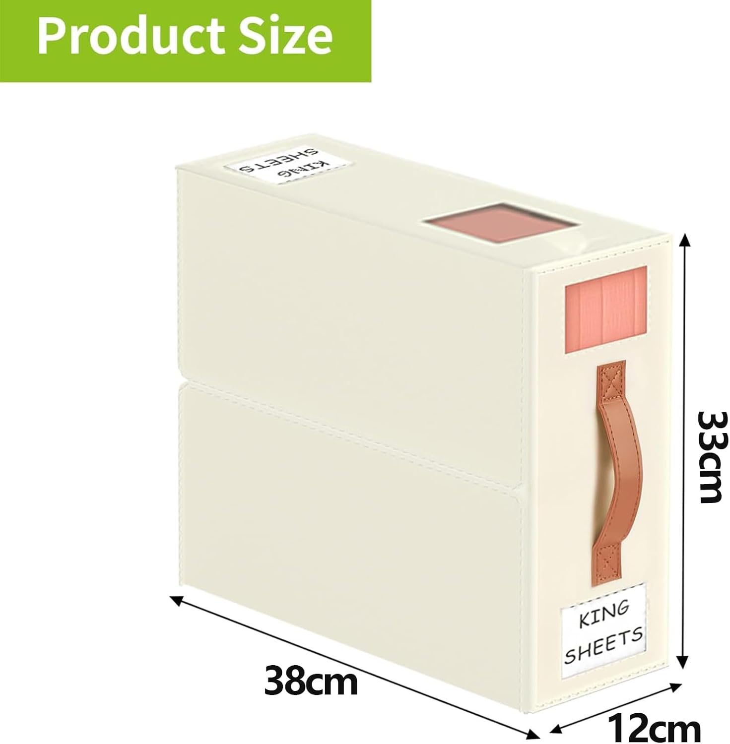 Foldable Bed Sheet Organizers and Storage - 4 Pack with PU Leather Handles, Bedding Set Organizer for Bed Sheets, Pillowcases, Linen Closet, Clothes & Towels image number 2