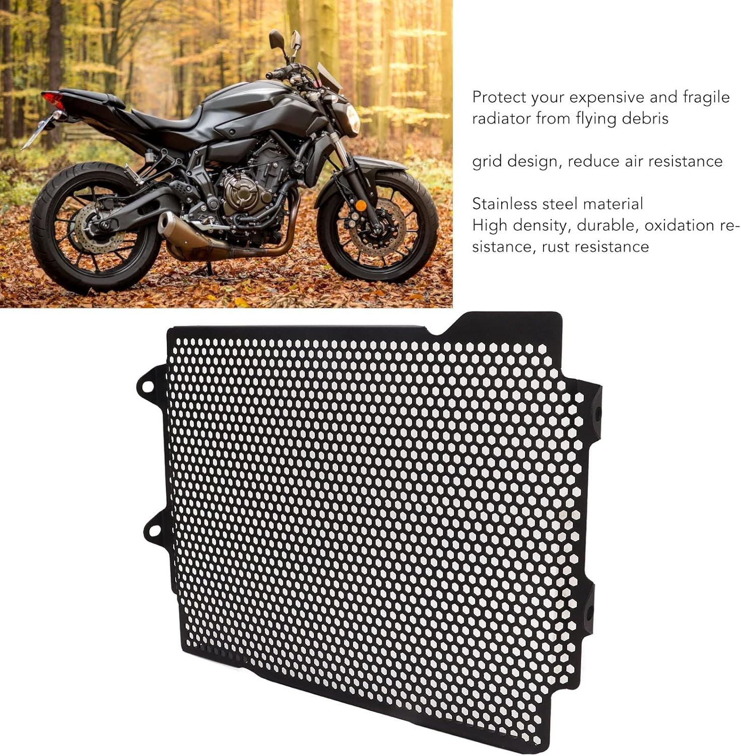 Motorcycle Radiator Grille for MT07 TRACER 700 TRACER 7 GT, Motorcycle Radiator Cover Replacement, Motorcycle Radiator Protector Guard, Fully Effectively image number 1