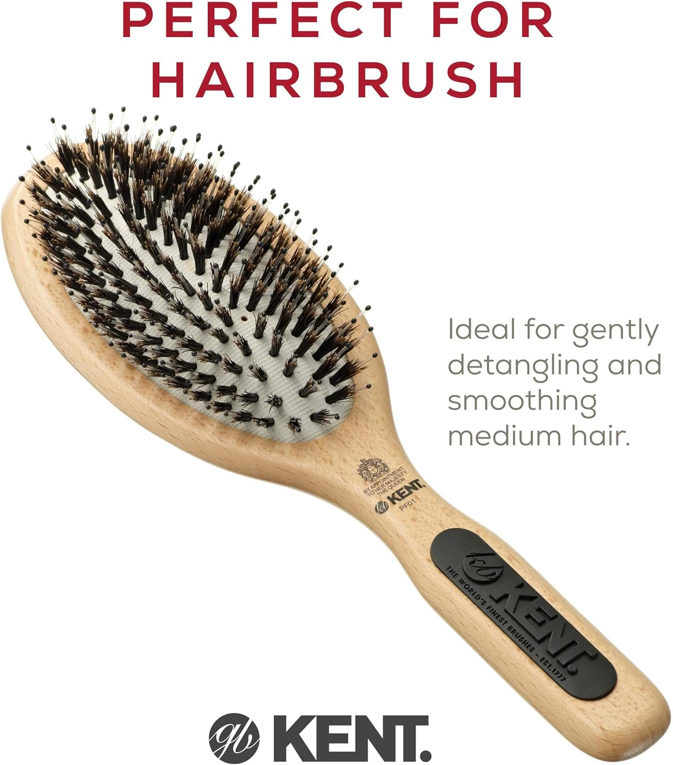 Kent Cushion, Bristle and Nylon Mix Hair Brush, Large image number 5