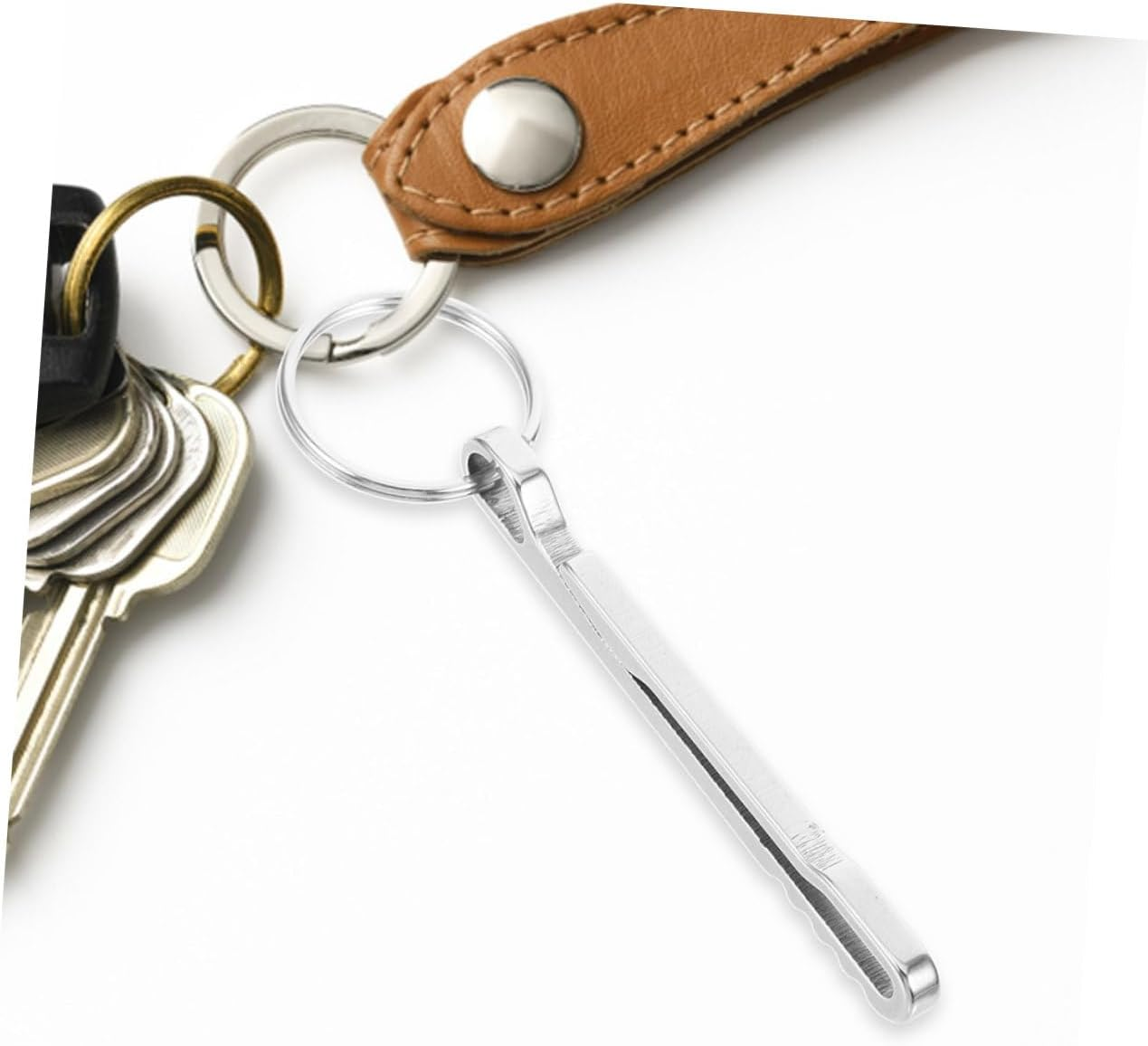 UTHCLO 2Pcs Stainless Steel Money Clip and Keyring Wallet Set Small Cash Holder Carabiner Clip for Outdoor Hiking Backpack Belt Portable Sturdy for Men