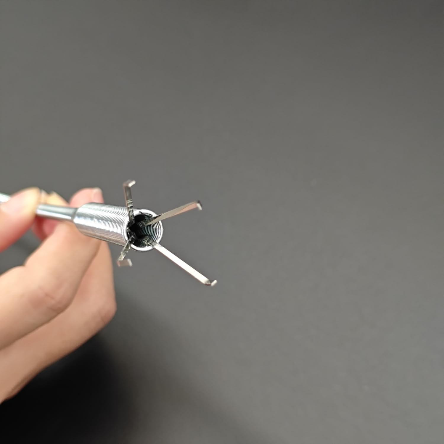 JZK 60CM Kitchen Bathroom Sink Drain Pipe Unblocker Tool, Four-Jaw Handle Spring Grabber Tool, Drain Cleaning Brush Bendable Flexible Long Wire Rod Stick, Pipe Dredging Tool for Sink Blockages image number 2