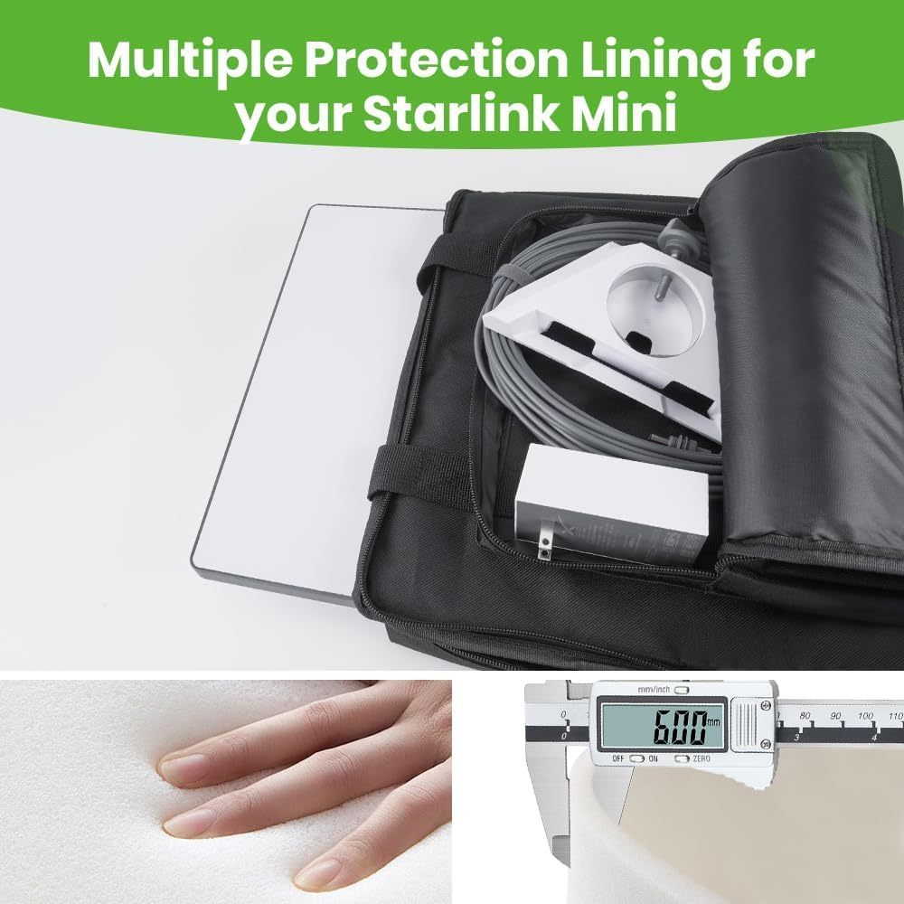 XTAR Starlink Mini Satellite RV Carry Bag,Outdoor Travel Bag,Portable Starlink Case, Handbag for Starlink Mini Dish and All Accessories (Black) - Grey image number 4