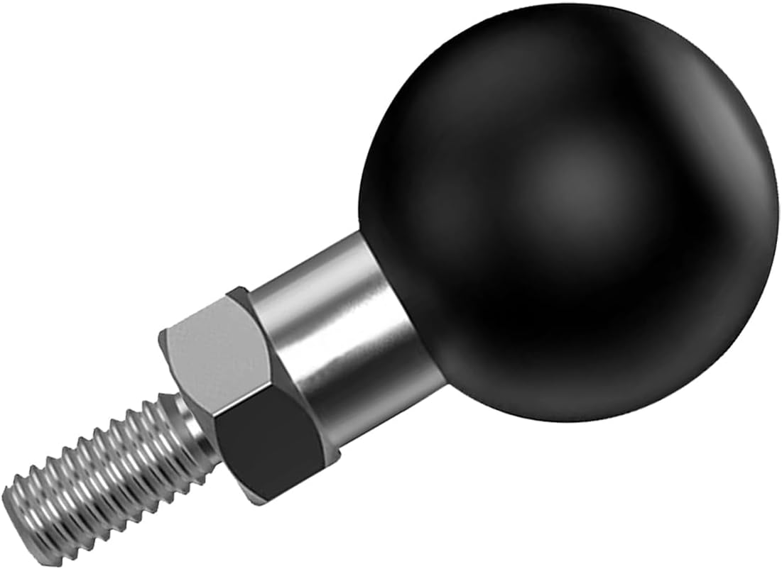 1'' Ball Adapter with M6 X 1.0Mm Threaded Post Ball Mount Compatible with RAM Mounts B Size 1 Inch Portable Screw Ball Head for Bike,Motorcycle,Atv,Rearview Mirror, Black image number 1