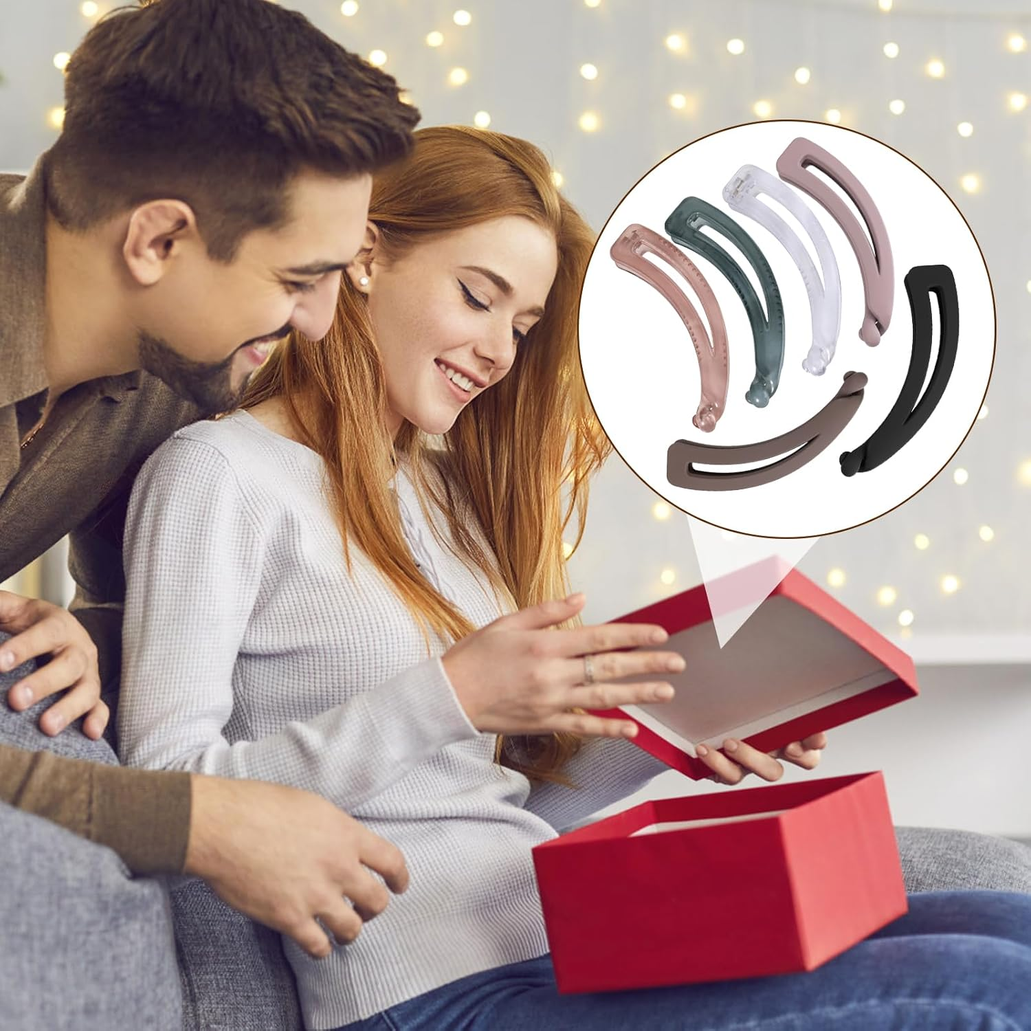 Pack of 6 Large Banana Hair Clips, Vintage Banana Hair Clips, Ponytail Hair Clip, Non-Slip Leopard Hair Clip, Hair Clips for Women, Girls, Thick Medium Hair