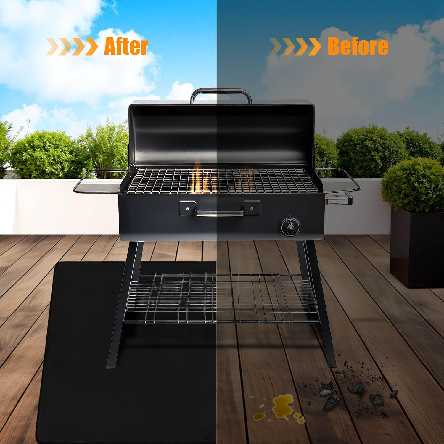 THMINS Extra Large Grill Mat 90X48 Inches &ndash; Fireproof, Waterproof & Oil-Proof Deck and Patio Protector for Outdoor BBQ image number 4