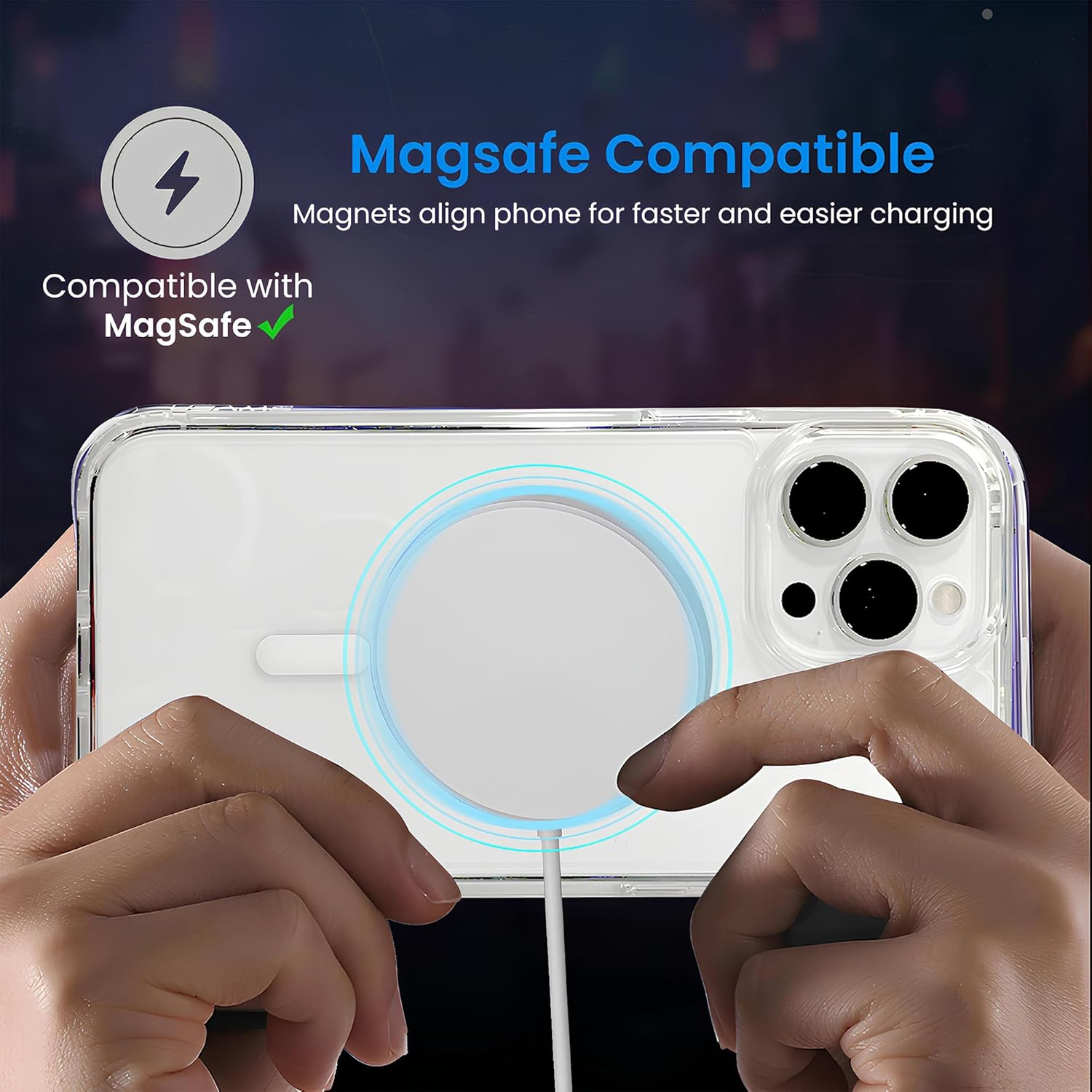 Clear Magnetic Case Compatible with Magsafe for Iphone 13 Pro by Defence Pro, Wireless Charging, Scratch Resistant, Lightweight and Protective image number 4