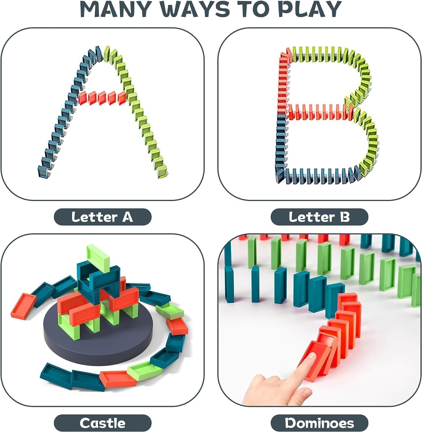 Linzezon Domino Train Toys, 200PCS Automatic Dominoes Kids Games for 3 Year Old Boys, Summer STEM Montessori Toy Autistic Toddler, Christmas Birthday Gifts Age 3-12 image number 1