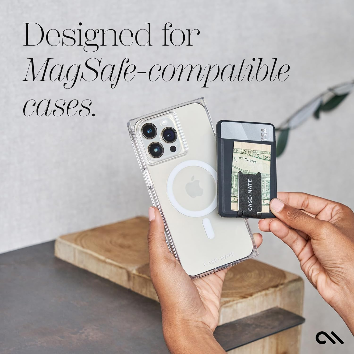 Case-Mate Magnetic Wallet for Iphone - Vegan Leather Magsafe Card Holder [Holds up to 3 Cards] - Detachable for Iphone 15 Pro Max /14 Pro Max / 13 Pro Max image number 5