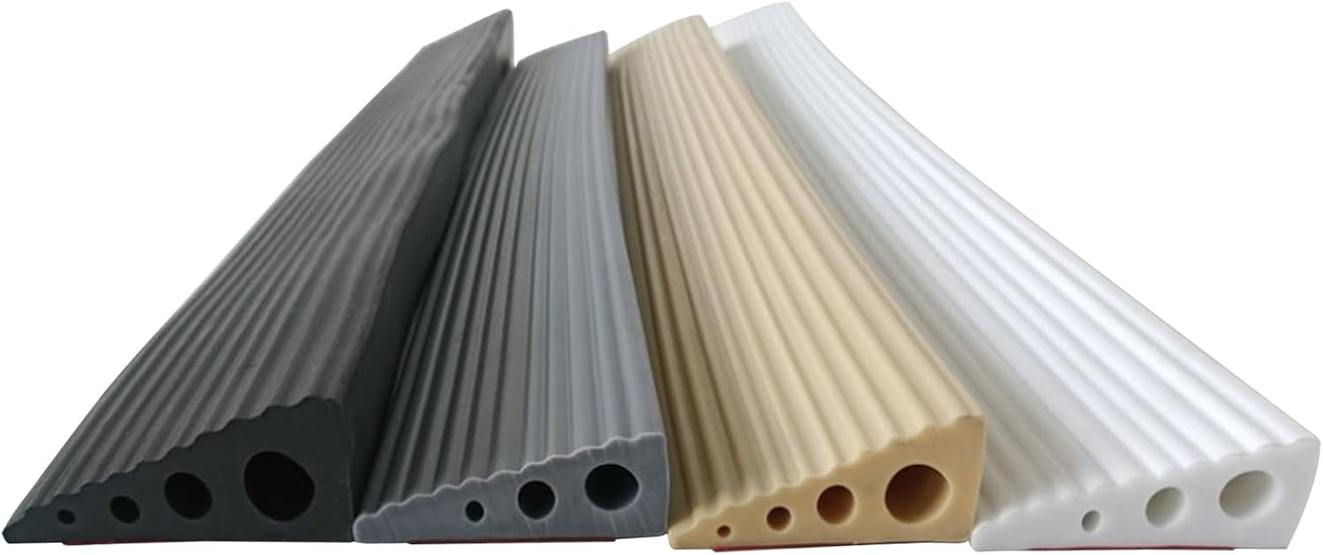 Indoor Threshold Ramp, 2/2.5Cm Height Silicone anti Slip Wheelchair Ramp, Self Adhesive Door Threshold Ramp Strip for Sweeper, Bathroom (65 X 25Mm, Black) image number 2