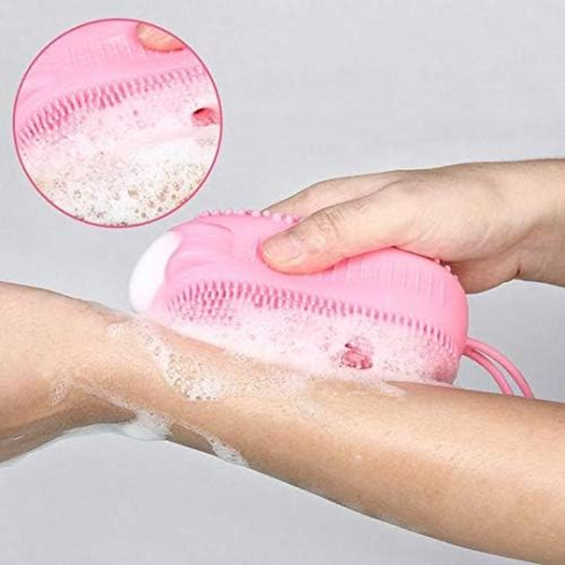 CLOUDTAIL CHOICE New Bubble Bath Brush Quick Foaming Bath Brush Scrubbing Brushes Soft Rubbing Massage Bubble Body Cleaner Silicone Bathroom 1Pcs (Multi Color) image number 4