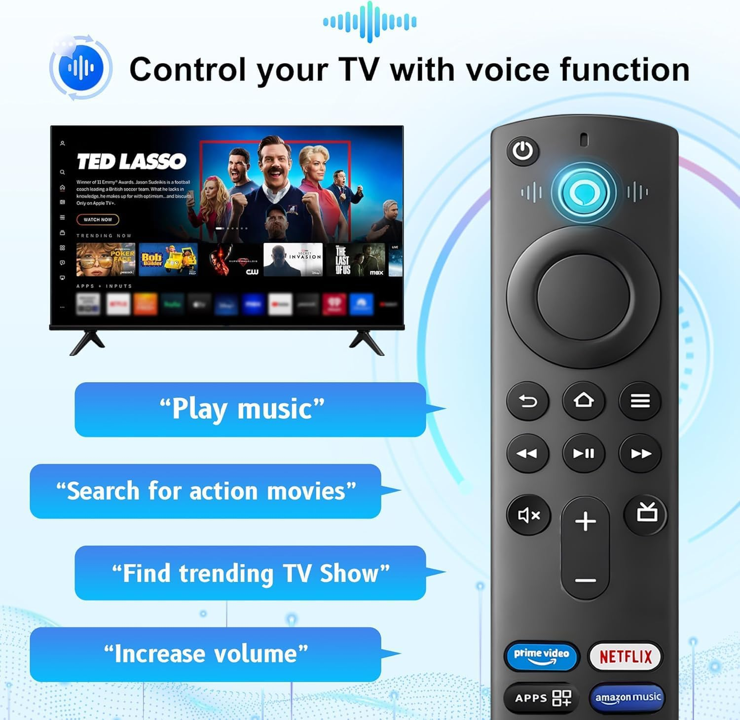 L5B83G Replacement Voice Remote Control for Amazon Fire TV Stick (4K,4K Max,4K Bundle,Lite), TV Cube (2Nd Gen,3Rd Gen) and for Insignia, Toshiba, Pioneer Smart Tvs and Many Other Tvs image number 4