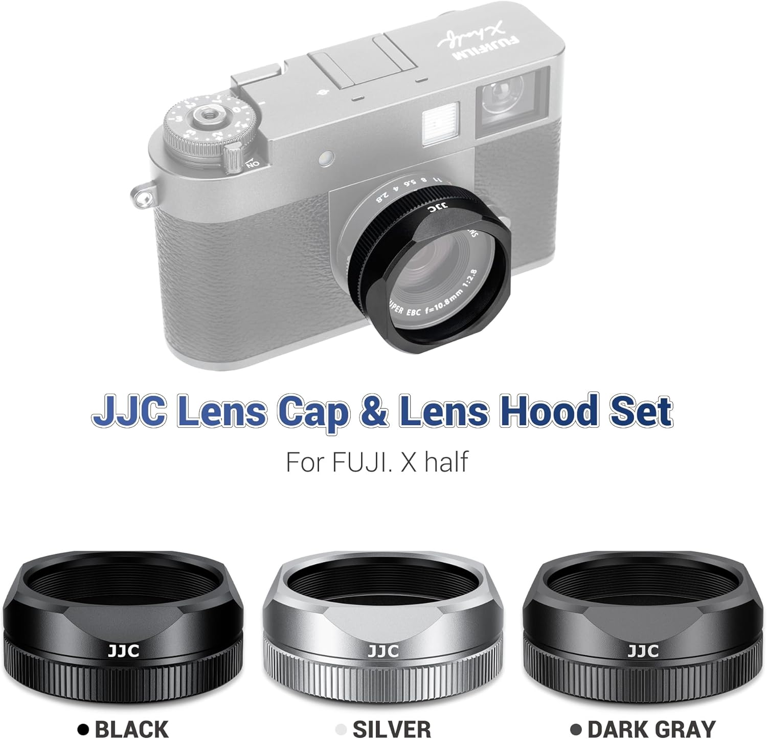 Metal Square X Half Lens Hood Sun Shade with Lens Cap for Fuji Fujifilm X Half Xhalf Digital Camera, Protective Cover Shading Hood Protector, Block Stray Light Reduce Flare - Silver image number 1