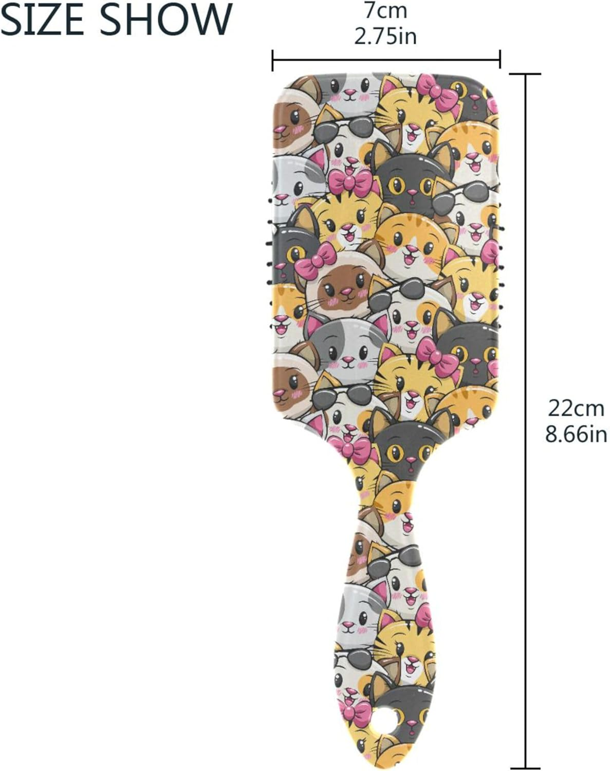 Curly Hair Brushes Cute Cat Cartoon Anti-Static Massage Hair Comb Plastic Detangling Brushes for Thick Hair Detangling and Adding Shine image number 3