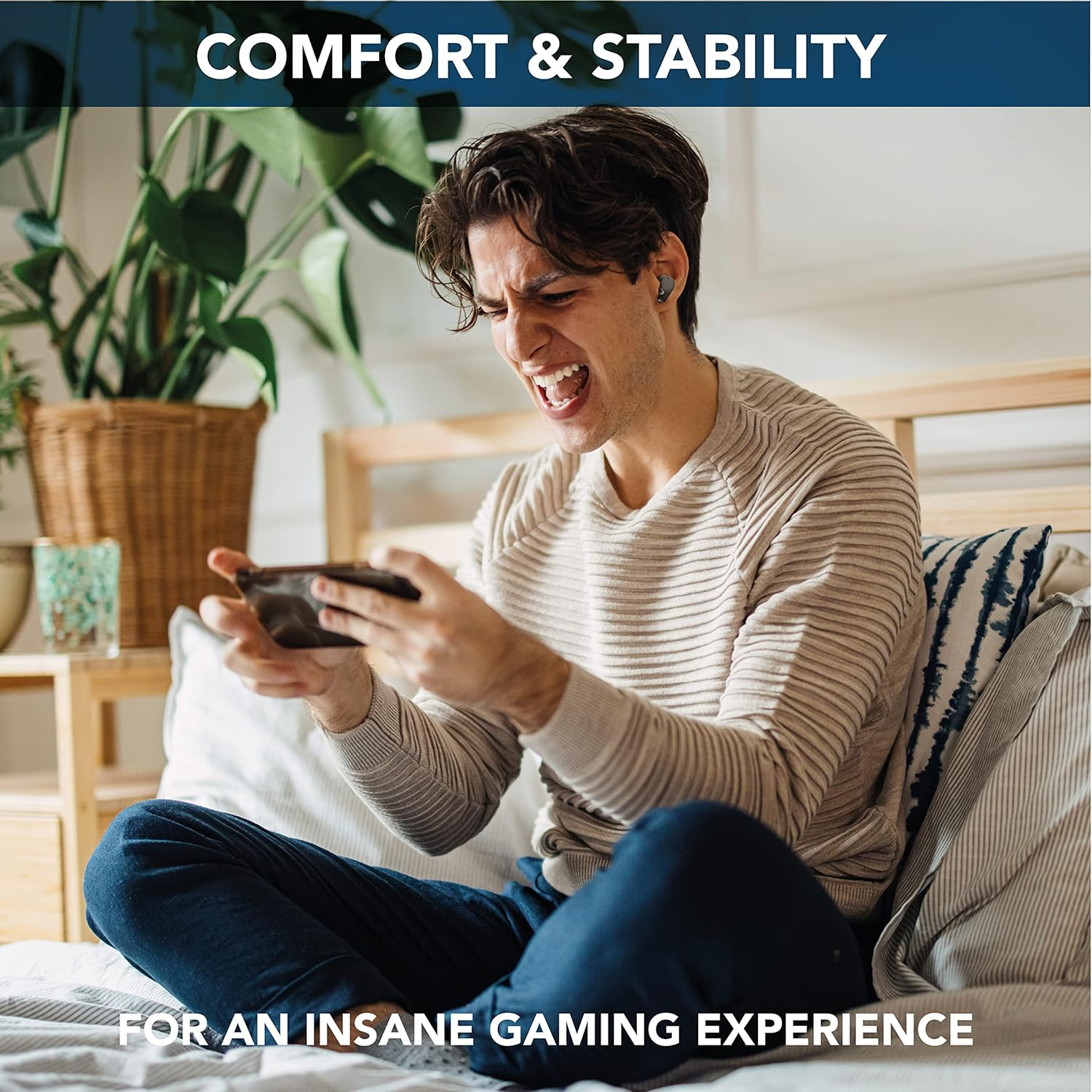 Cellularline Defy Universal Bluetooth 5.0 Hifi Stereo Headphones with Charging Case - Total Time of 25 Hours - Charge 2 Hours - Range 10 Mt - Universal - Black image number 1