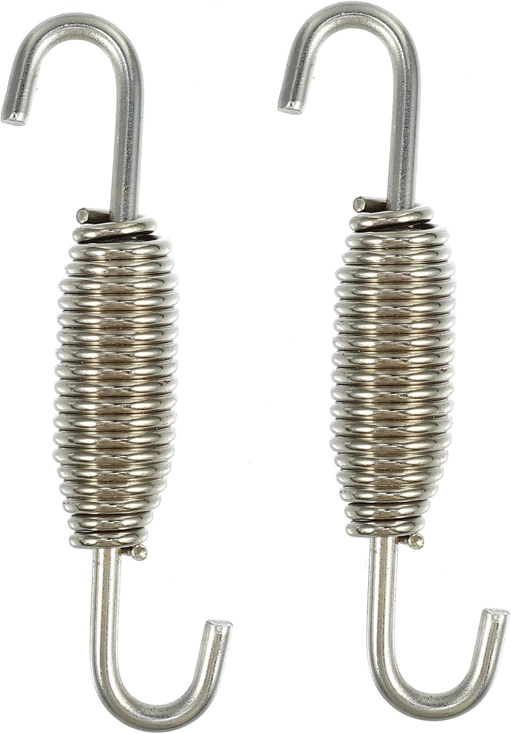 X AUTOHAUX 2Pcs 68Mm 2.68" Motorcycle Muffler Exhaust Pipe Spring Universal Stainless Steel Silver Tone image number 4
