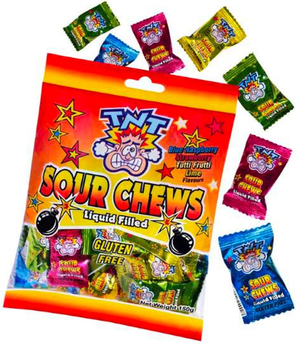 TNT Assorted Liquid Filled Sour Chews 150G