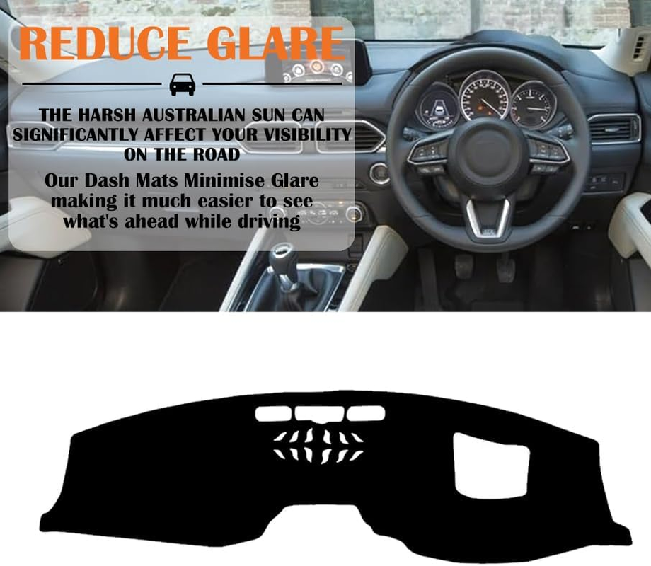 Evervenz Dash Mat for Mazda CX-5 2017 2018 2019 2020 2021 2022 2023 CX 5 CX5 2017-Onward Microfiber Leather Dashmat07 image number 5